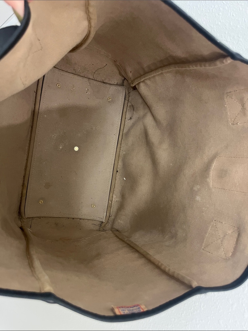 Dooney & Bourke Beige Monogram Tote with Black Trim - Picture 7 of 7